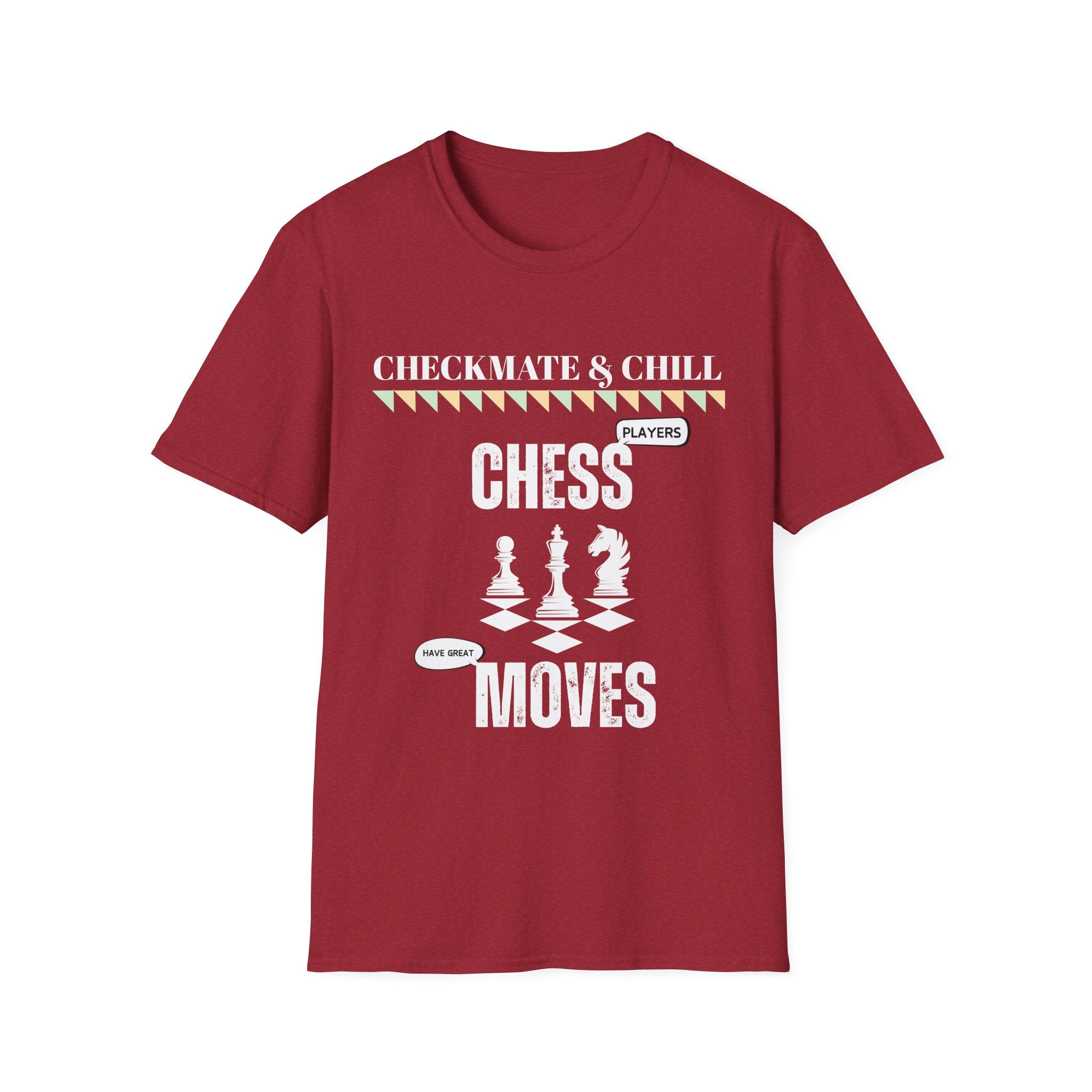 Unisex Softstyle T-Shirt for Casual Gatherings and Game Nights - Checkmate & Chill 