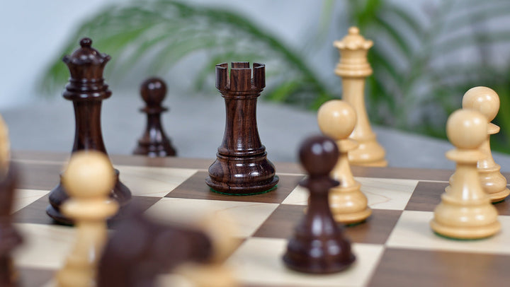 Fierce Knight Staunton Set – 4.1” King, Rosewood & Boxwood
