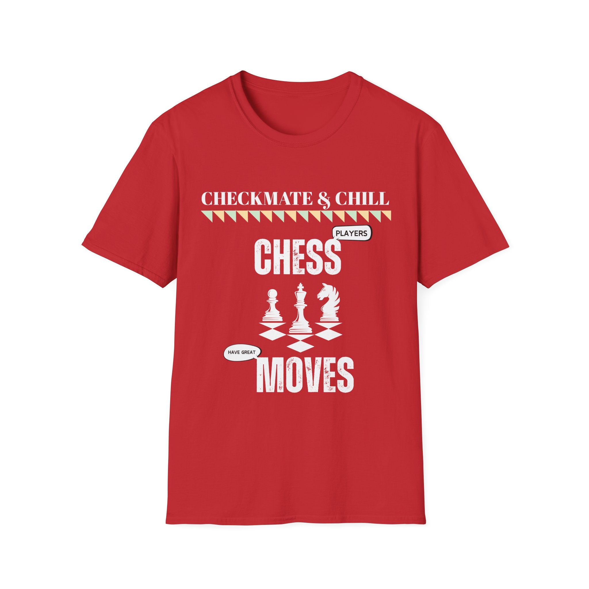 Unisex Softstyle T-Shirt for Casual Gatherings and Game Nights - Checkmate & Chill 