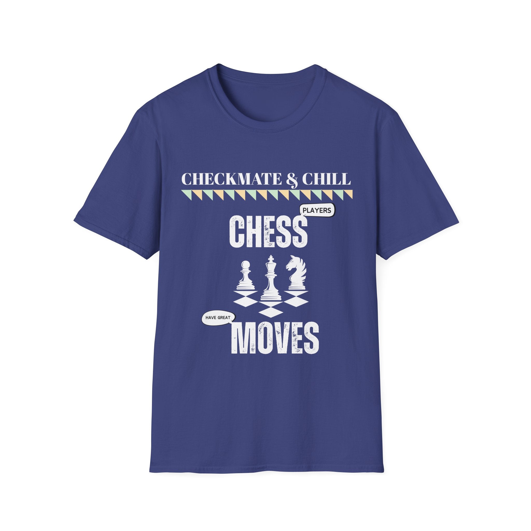 Unisex Softstyle T-Shirt for Casual Gatherings and Game Nights - Checkmate & Chill 