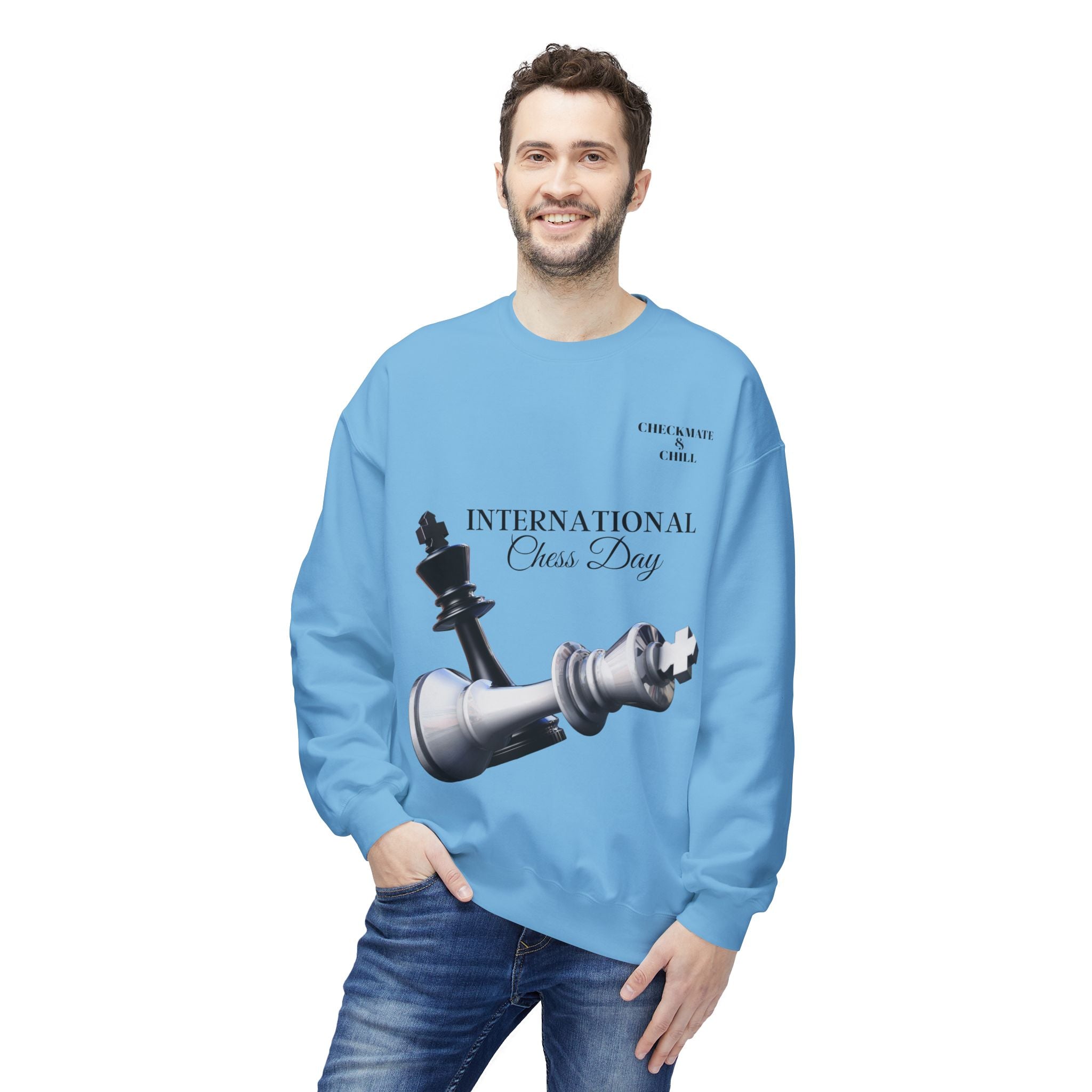 Chess Day Sweatshirt | Unisex Crewneck for Chess Lovers - Checkmate & Chill 