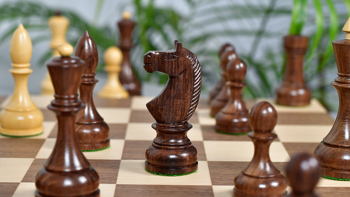 1930s Leningrad Schoolboy Chess Set – 4.2'' Sheesham Pieces