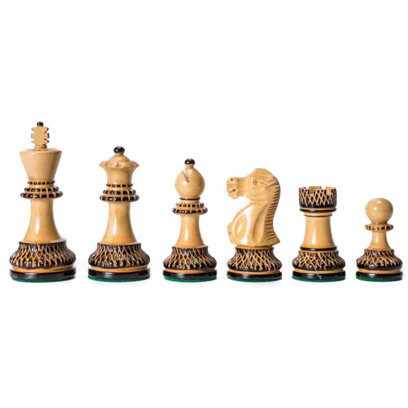 Klassische Staunton Schachfiguren „Burnt“ 3,75" – Lackiert