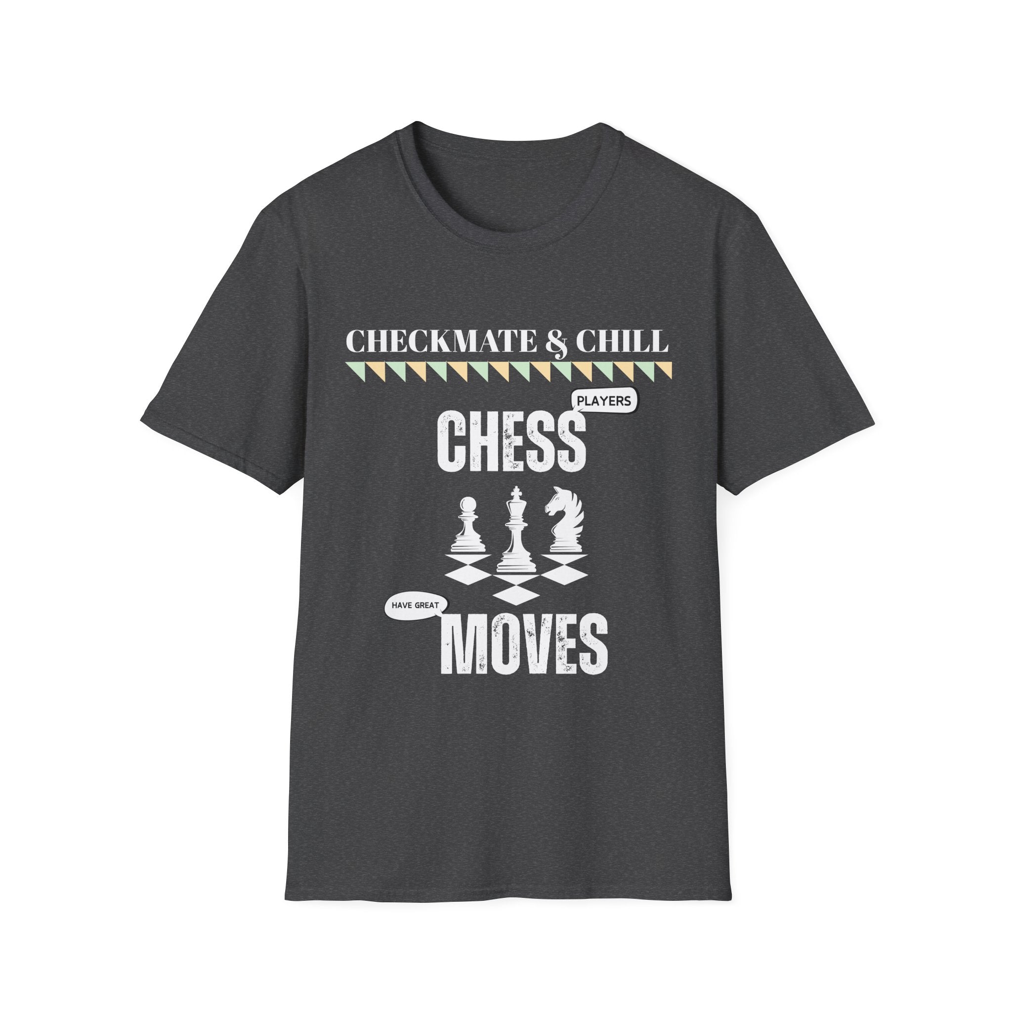 Unisex Softstyle T-Shirt for Casual Gatherings and Game Nights - Checkmate & Chill 
