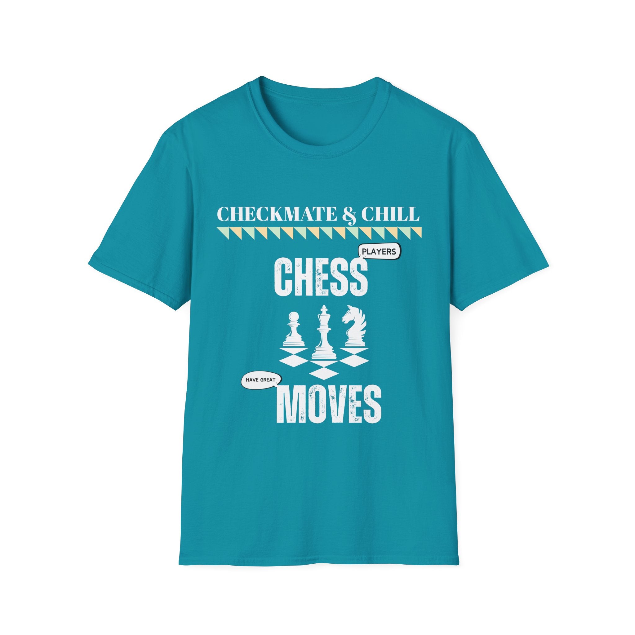 Unisex Softstyle T-Shirt for Casual Gatherings and Game Nights - Checkmate & Chill 
