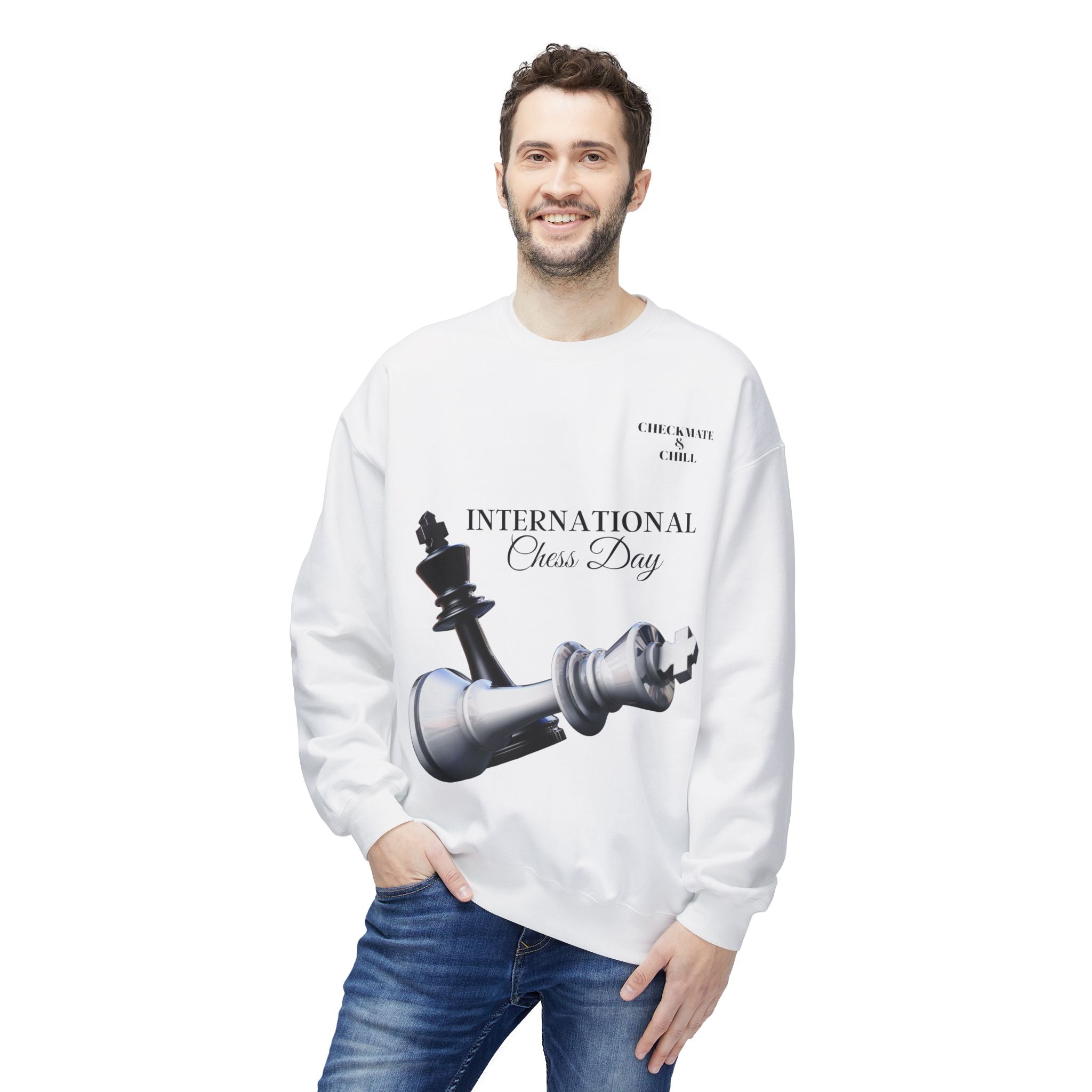 Chess Day Sweatshirt | Unisex Crewneck for Chess Lovers - Checkmate & Chill 