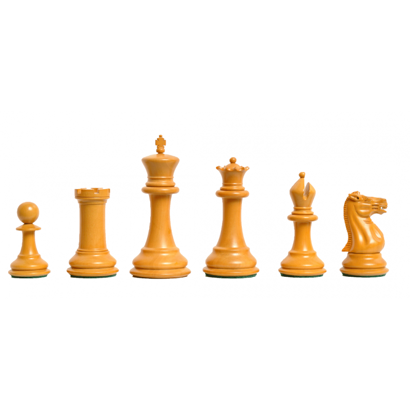 1851 Morphy Schachfiguren (Antik-Reproduktion) – Ebenholz & antikes Buchsbaumholz, 4,4" König