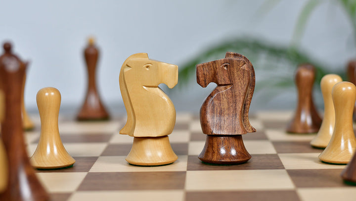 Soviet-Style Chess Set – 3.7” Sheesham Pieces & Walnut Maple Board