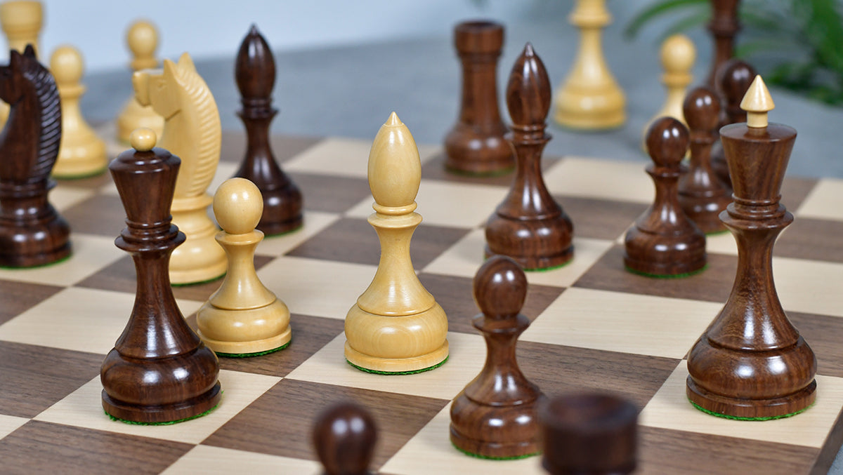 1930s Leningrad Schoolboy Chess Set – 4.2'' Sheesham Pieces