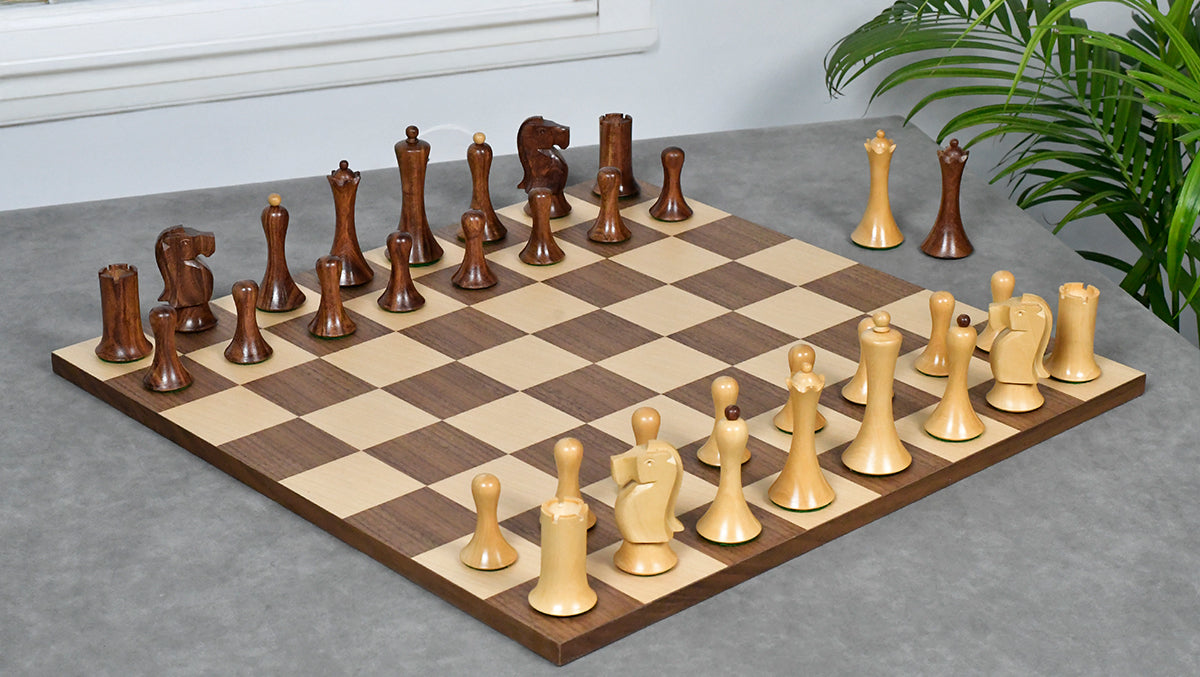 Soviet-Style Chess Set – 3.7” Sheesham Pieces & Walnut Maple Board
