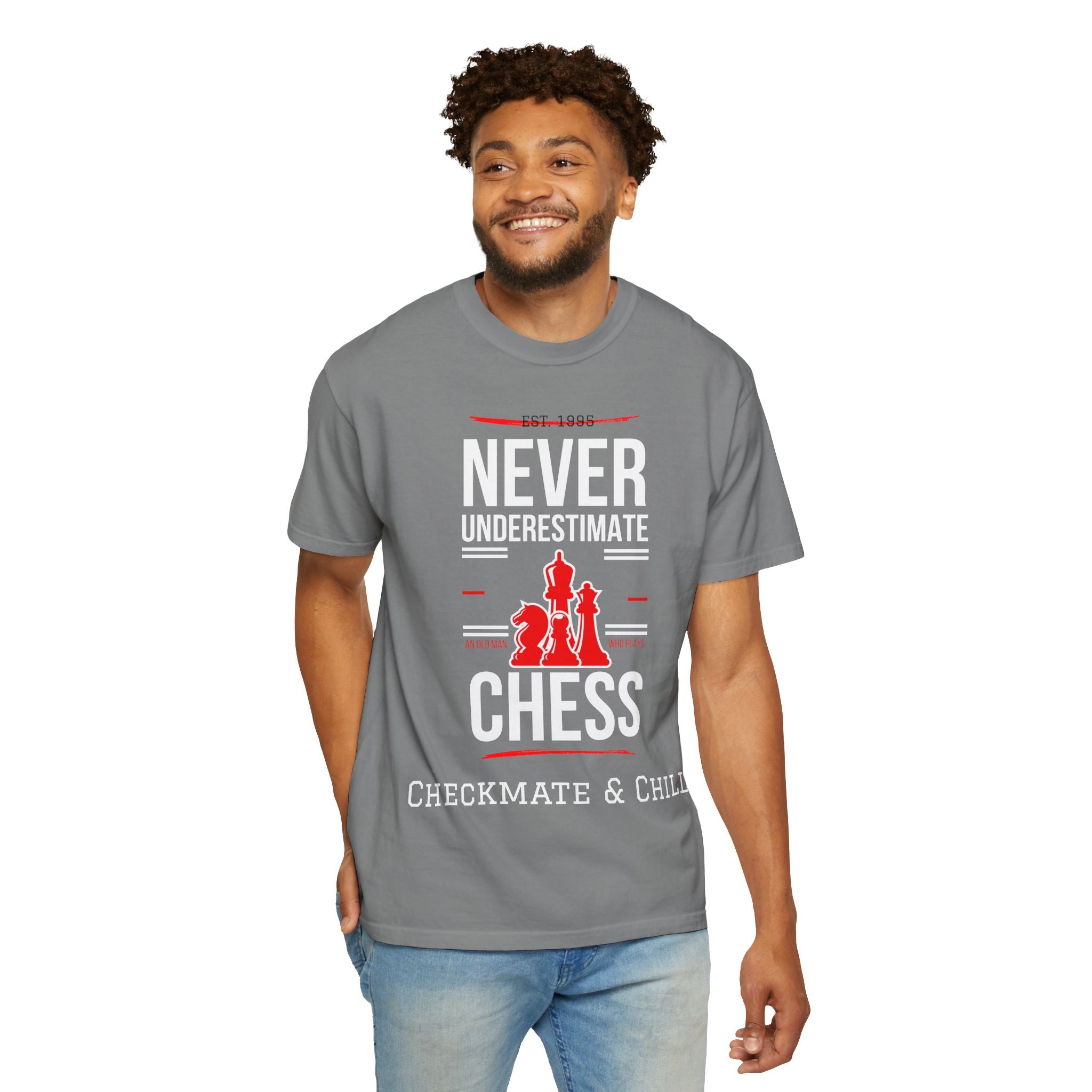 Garment-Dyed T-shirt for Fashionable Comfort and Style - Checkmate & Chill 