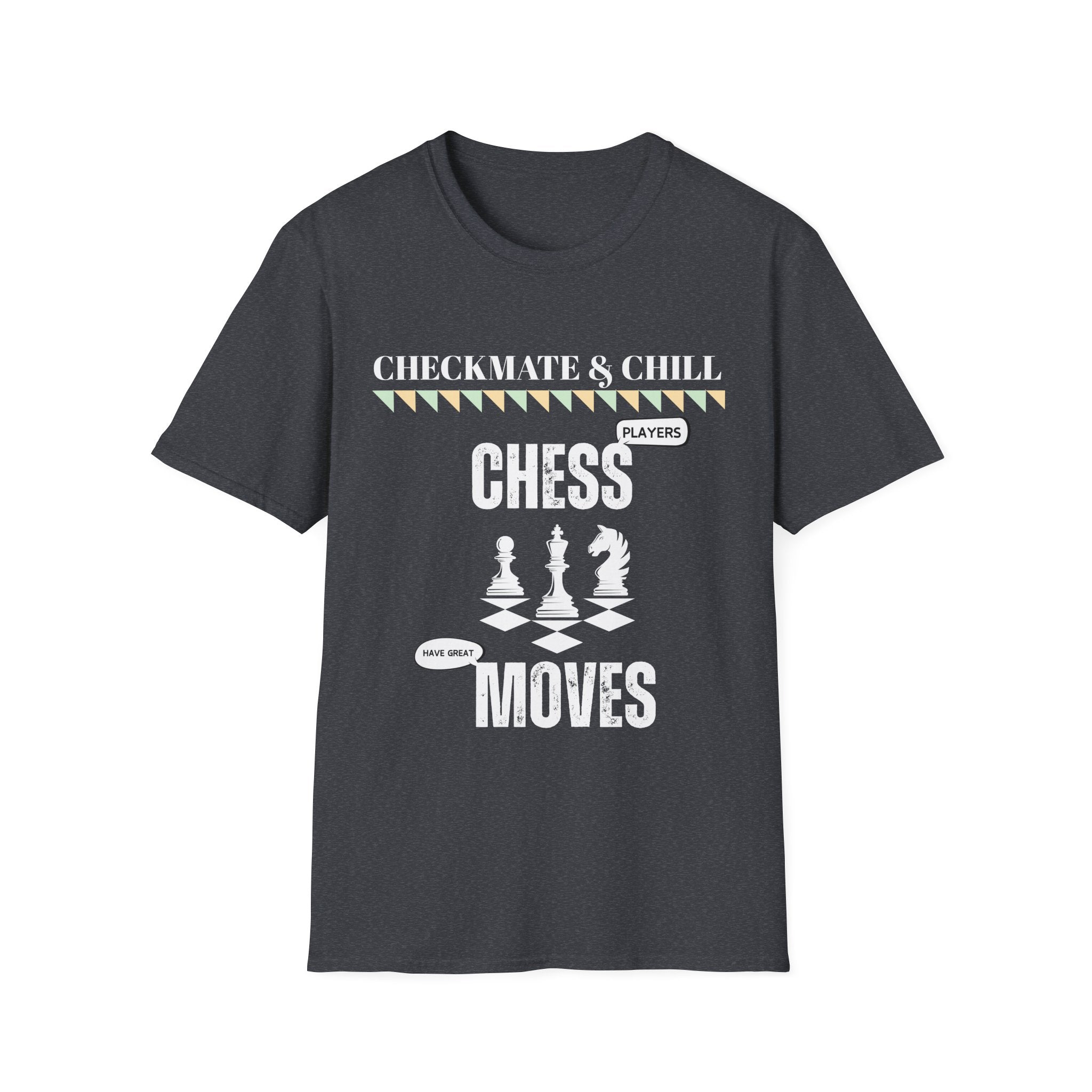 Unisex Softstyle T-Shirt for Casual Gatherings and Game Nights - Checkmate & Chill 