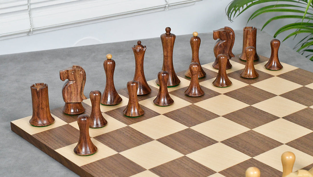 Soviet-Style Chess Set – 3.7” Sheesham Pieces & Walnut Maple Board