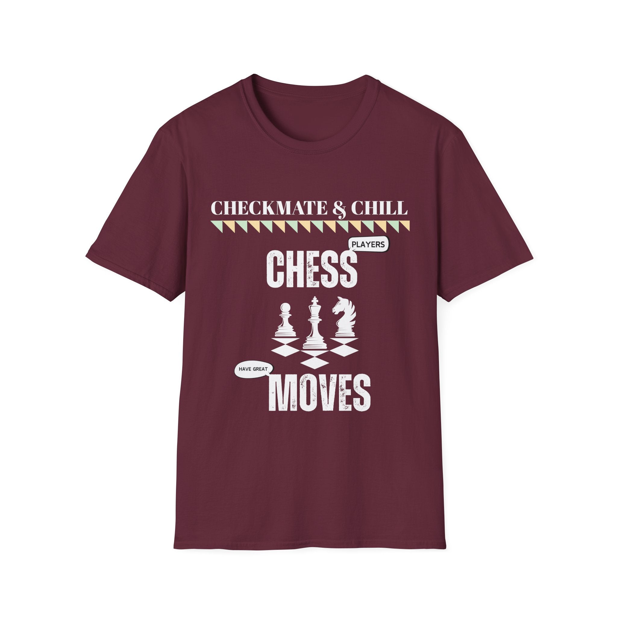 Unisex Softstyle T-Shirt for Casual Gatherings and Game Nights - Checkmate & Chill 