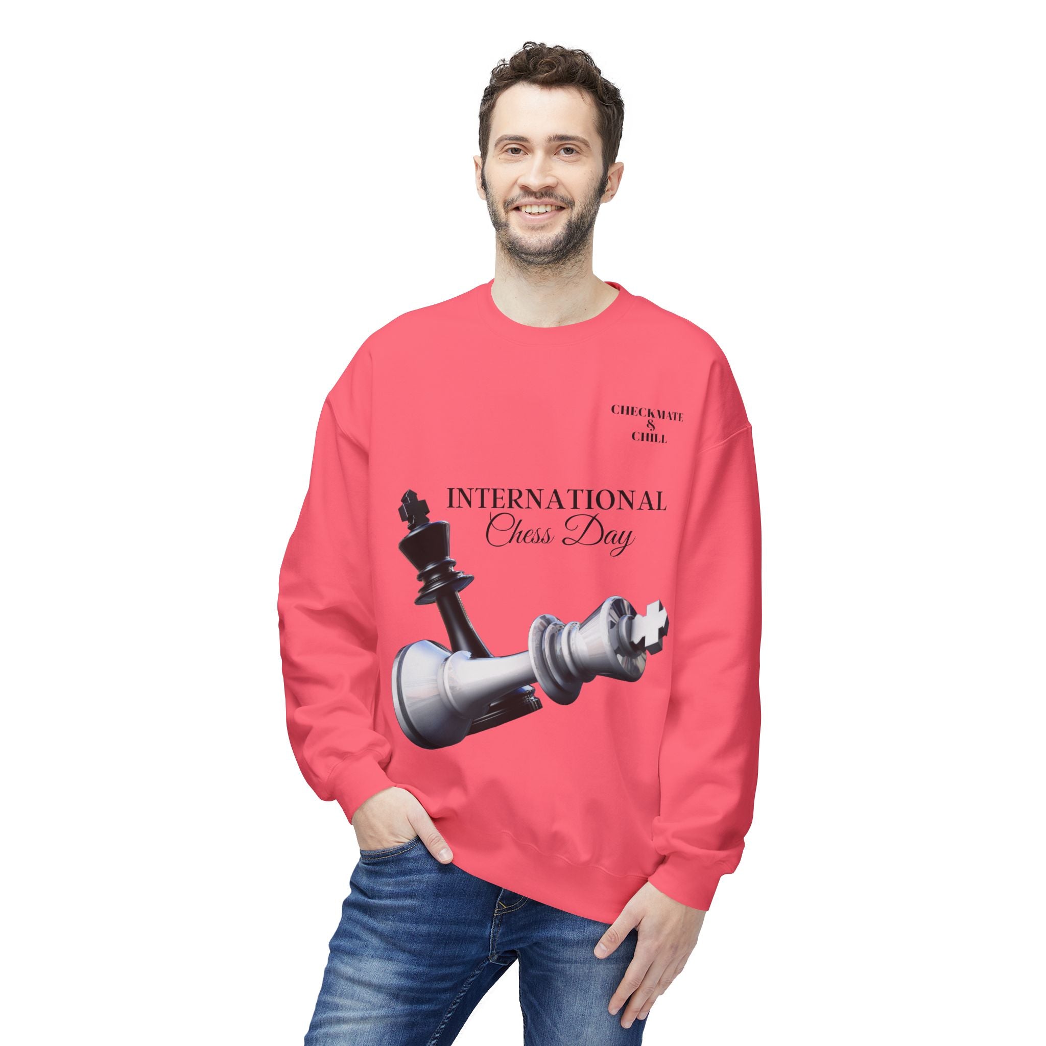 Chess Day Sweatshirt | Unisex Crewneck for Chess Lovers - Checkmate & Chill 