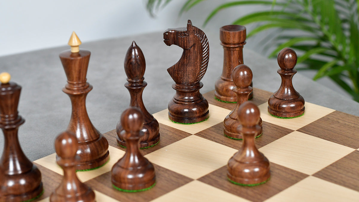 1930s Leningrad Schoolboy Chess Set – 4.2'' Sheesham Pieces