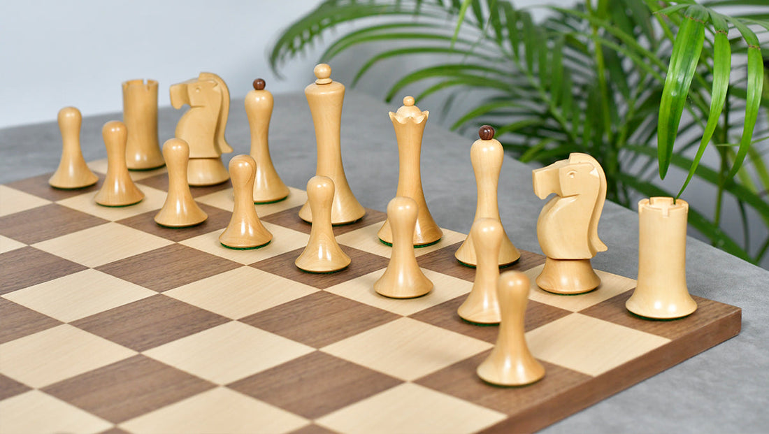 Soviet-Style Chess Set – 3.7” Sheesham Pieces & Walnut Maple Board