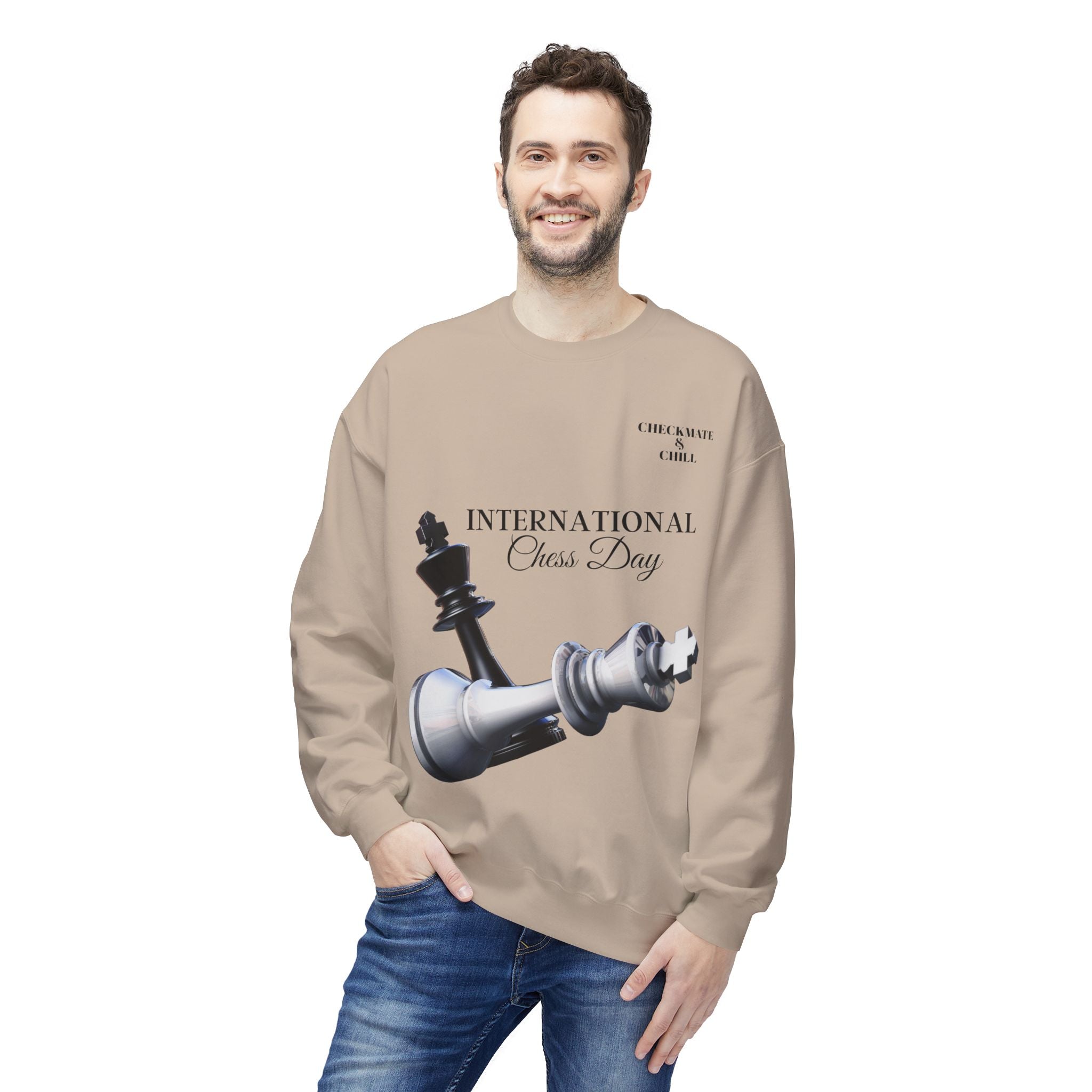 Chess Day Sweatshirt | Unisex Crewneck for Chess Lovers - Checkmate & Chill 
