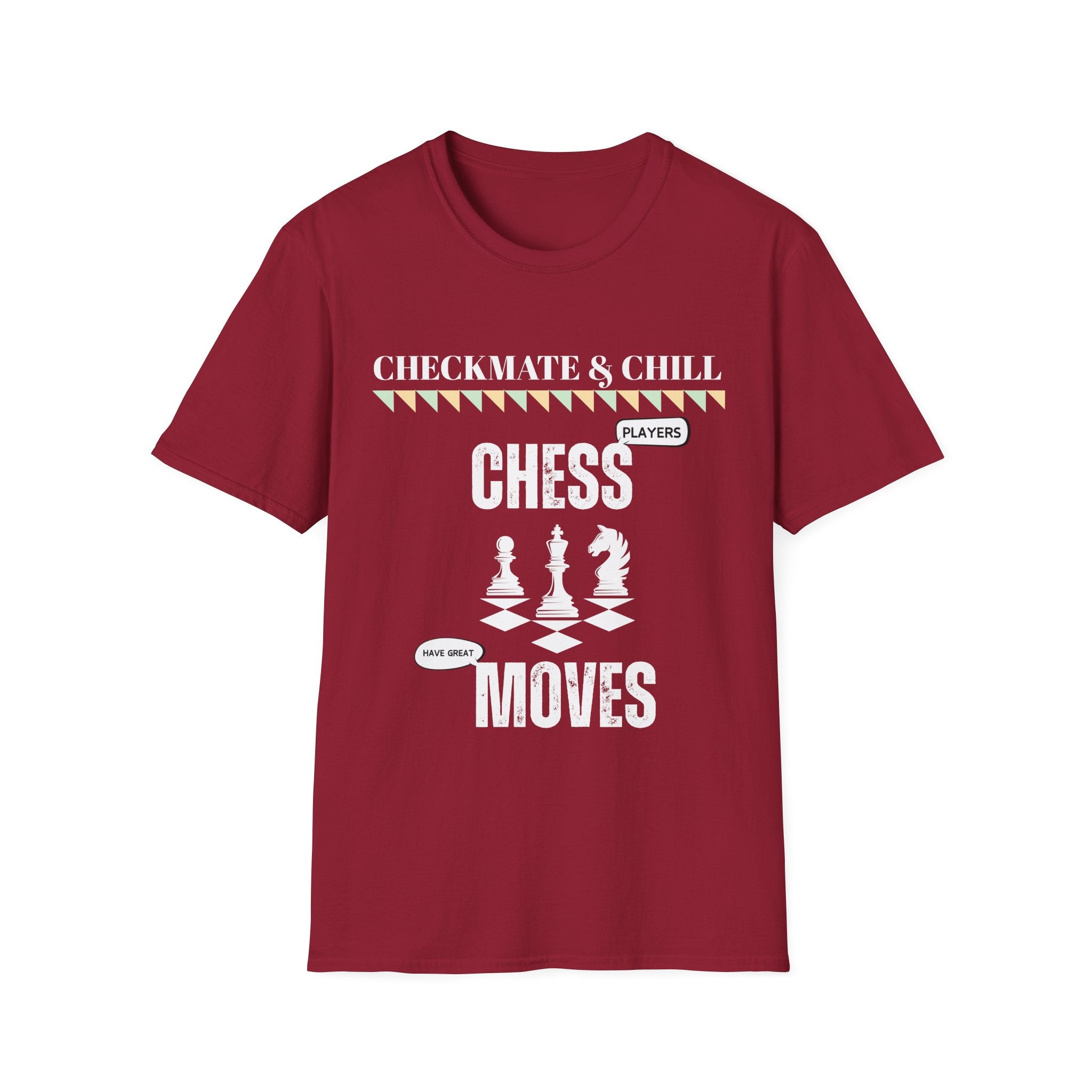 Unisex Softstyle T-Shirt for Casual Gatherings and Game Nights - Checkmate & Chill 