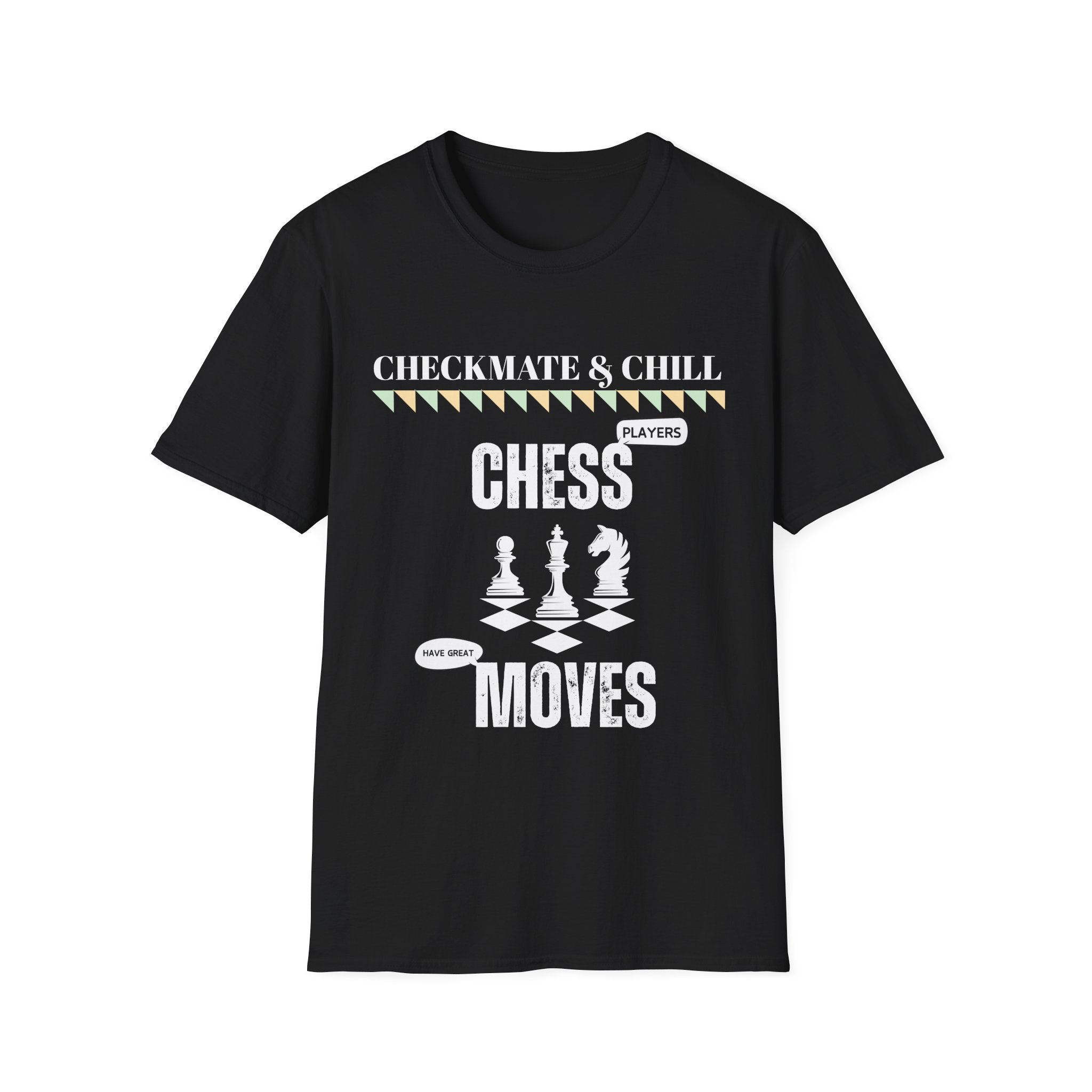 Unisex Softstyle T-Shirt for Casual Gatherings and Game Nights - Checkmate & Chill 
