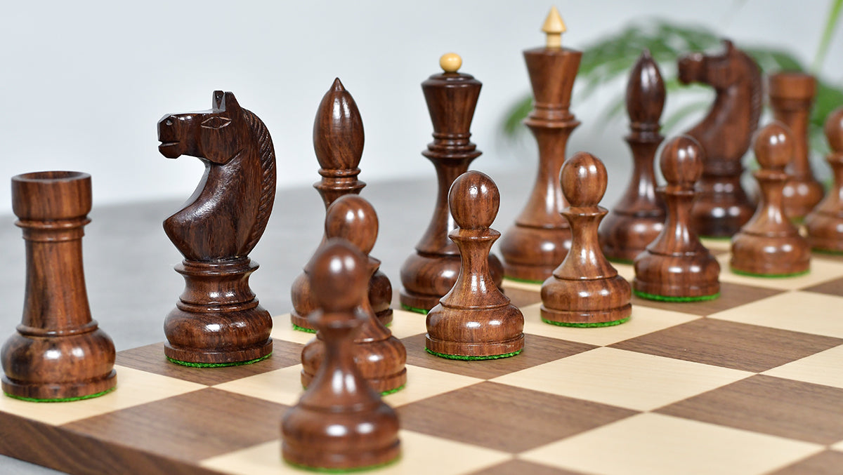 1930s Leningrad Schoolboy Chess Set – 4.2'' Sheesham Pieces