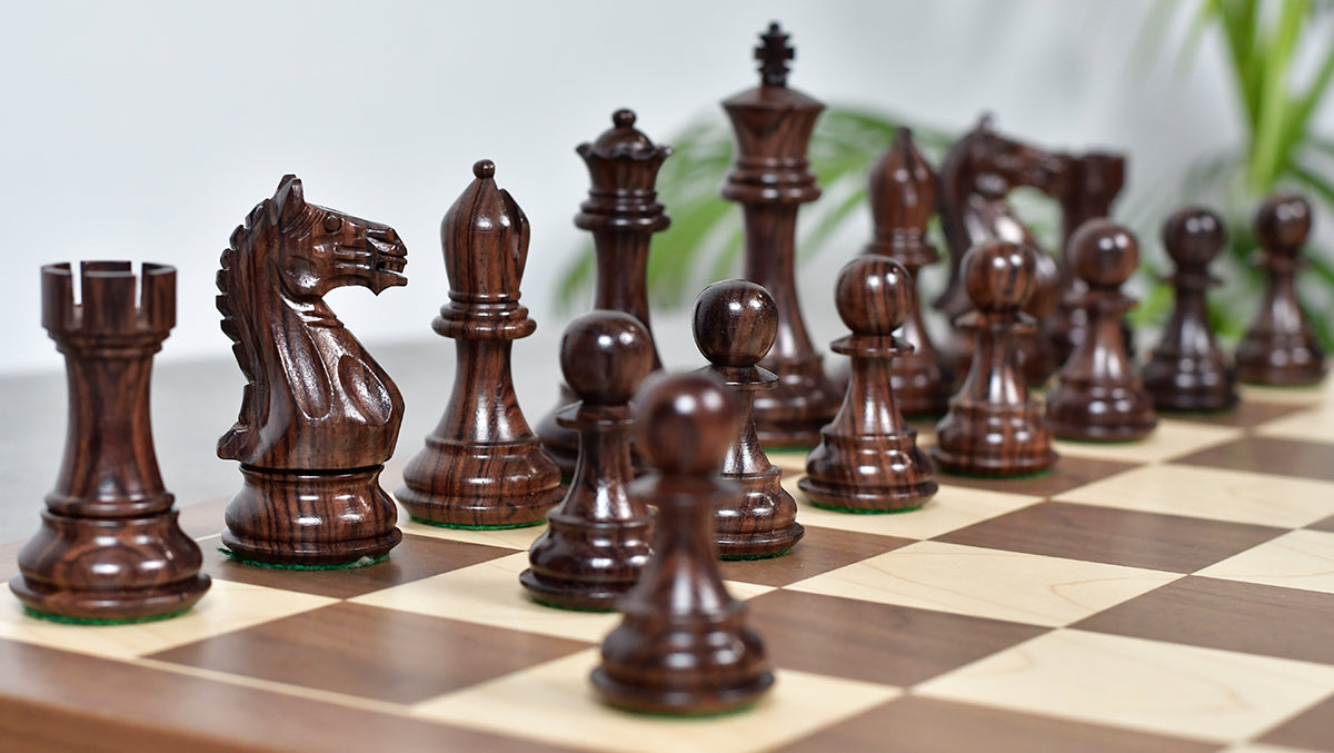 Fierce Knight Staunton Set – 4.1” King, Rosewood & Boxwood