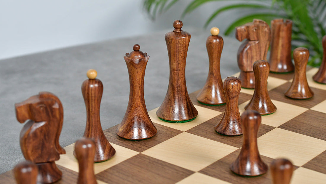 Soviet-Style Chess Set – 3.7” Sheesham Pieces & Walnut Maple Board
