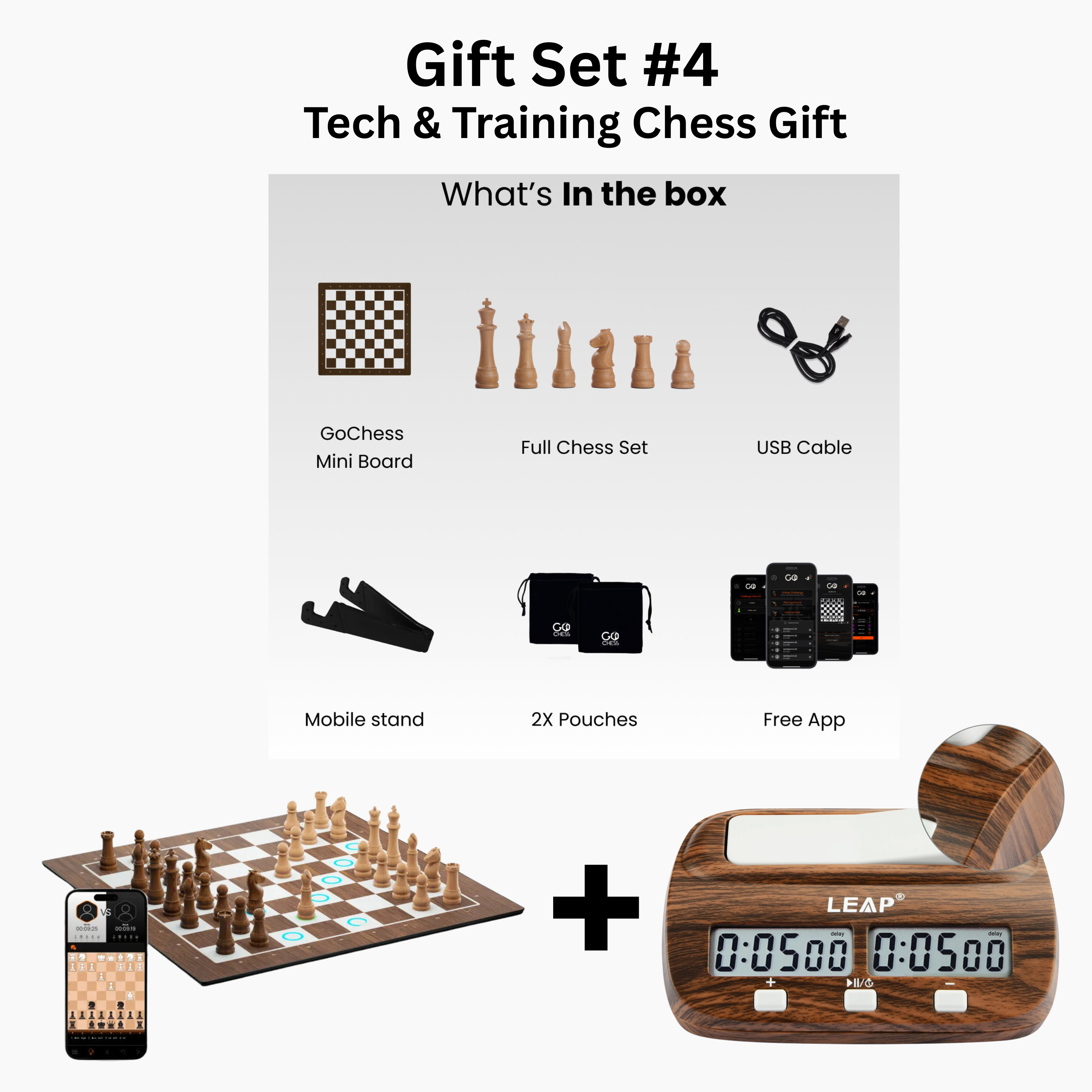 AI Smart Chessboard with LED Guidance + Digital Clock