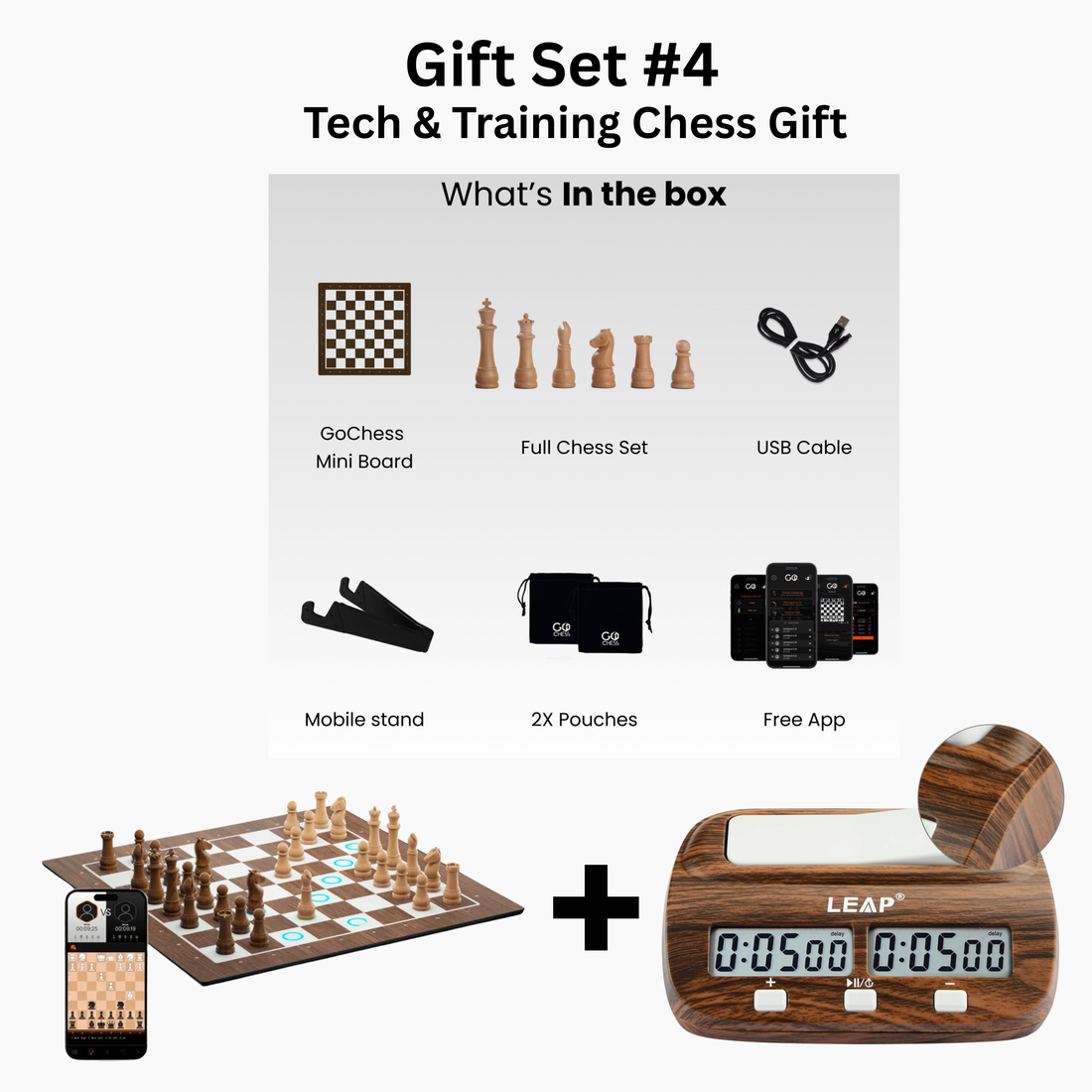 AI Smart Chessboard with LED Guidance + Digital Clock