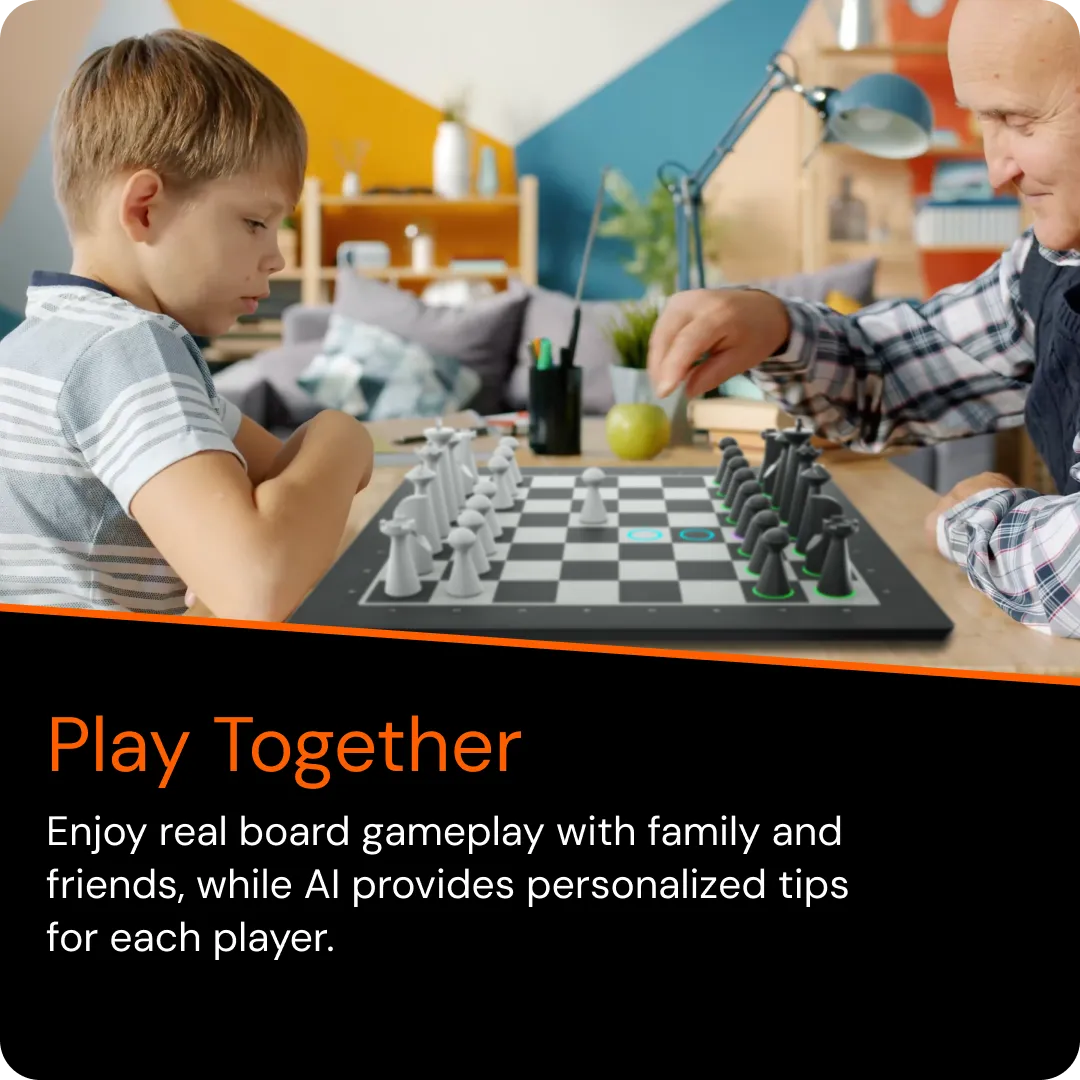 AI Smart Chessboard with LED Guidance + Digital Clock