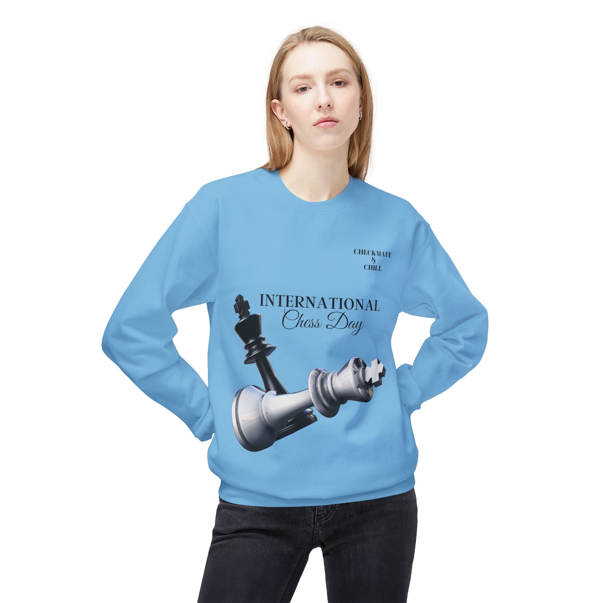 Chess Day Sweatshirt | Unisex Crewneck for Chess Lovers - Checkmate & Chill 