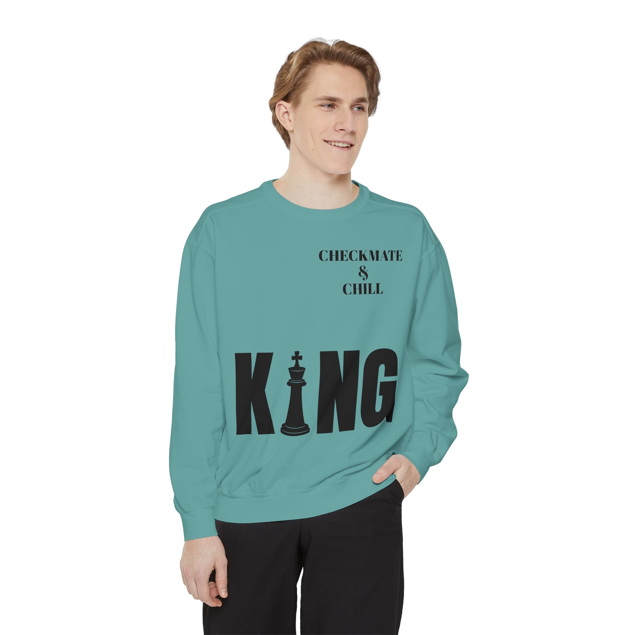 Chess Enthusiast Sweatshirt with Playful Design - Checkmate & Chill 
