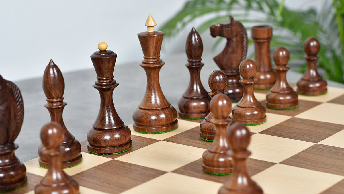 1930s Leningrad Schoolboy Chess Set – 4.2'' Sheesham Pieces