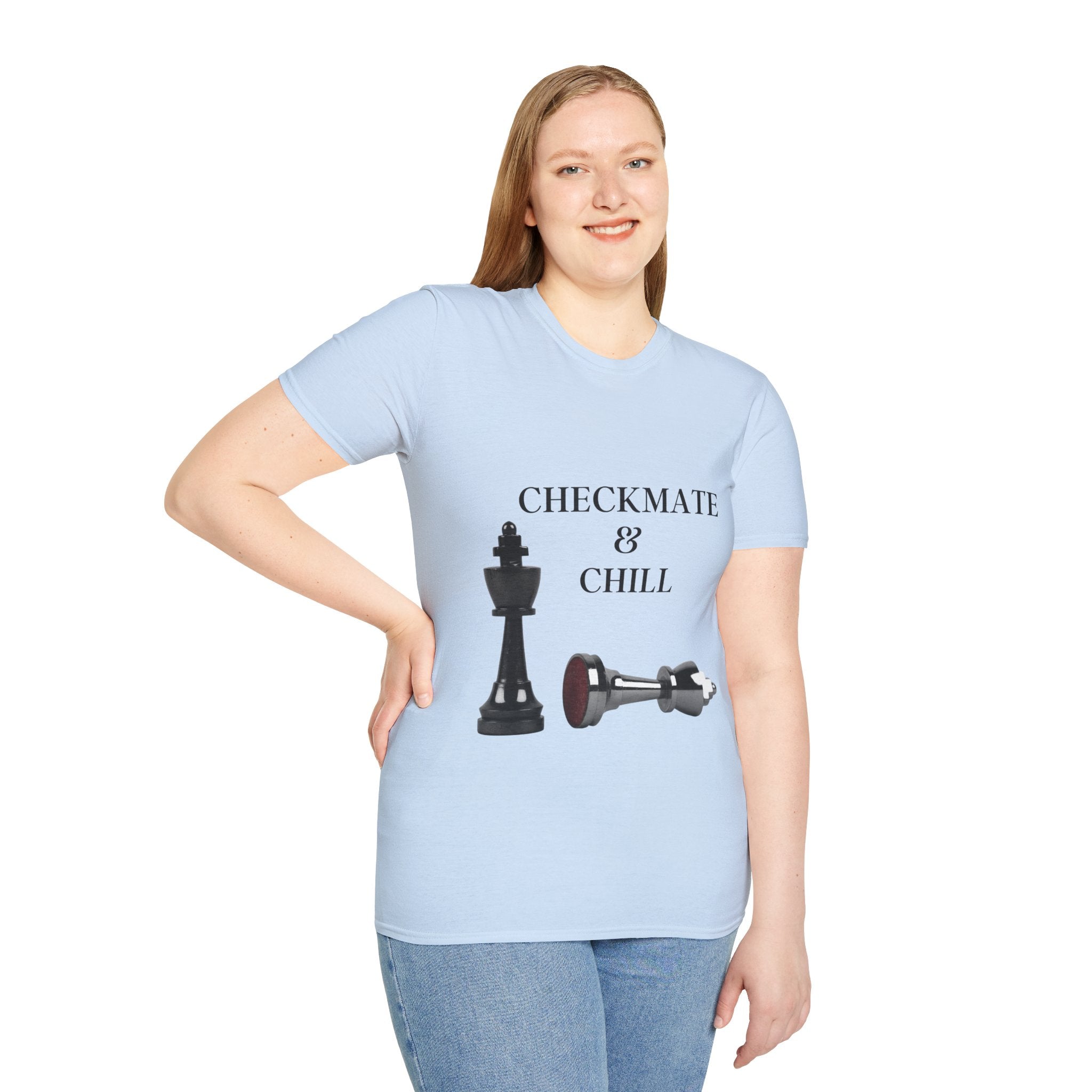 Checkmate & Chill Unisex Softstyle T-Shirt, Chess Gift