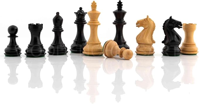 Supreme Staunton Chess Pieces 3.75″ – Ebonized Wood Set
