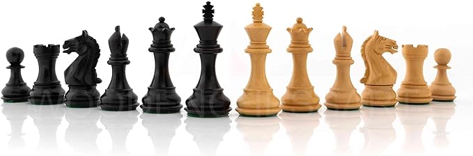 Supreme Staunton Chess Pieces 3.75″ – Ebonized Wood Set
