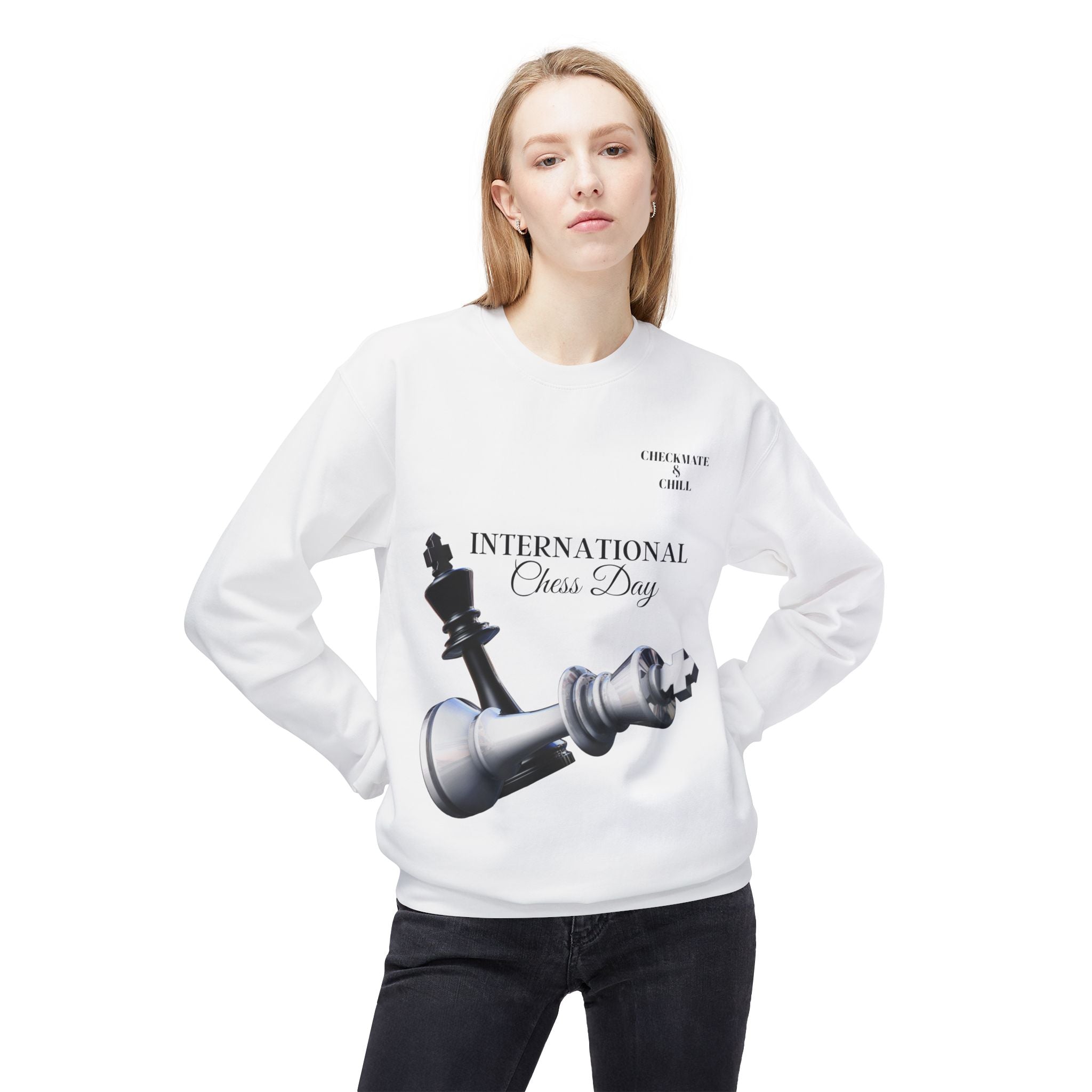 Chess Day Sweatshirt | Unisex Crewneck for Chess Lovers - Checkmate & Chill 
