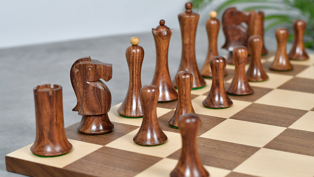 Soviet-Style Chess Set – 3.7” Sheesham Pieces & Walnut Maple Board