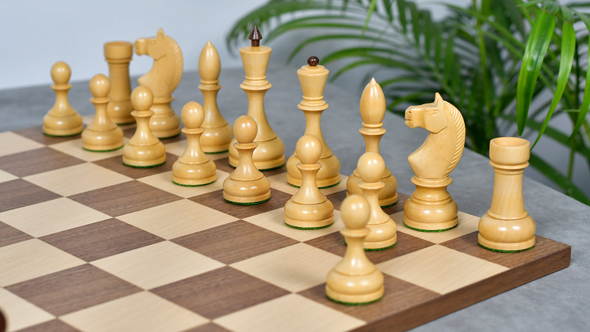 1930s Leningrad Schoolboy Chess Set – 4.2'' Sheesham Pieces