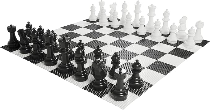 Uber Games Garden Chess – Giant Outdoor Chess Pieces (up to 30 cm) with Bag, Base & Mat