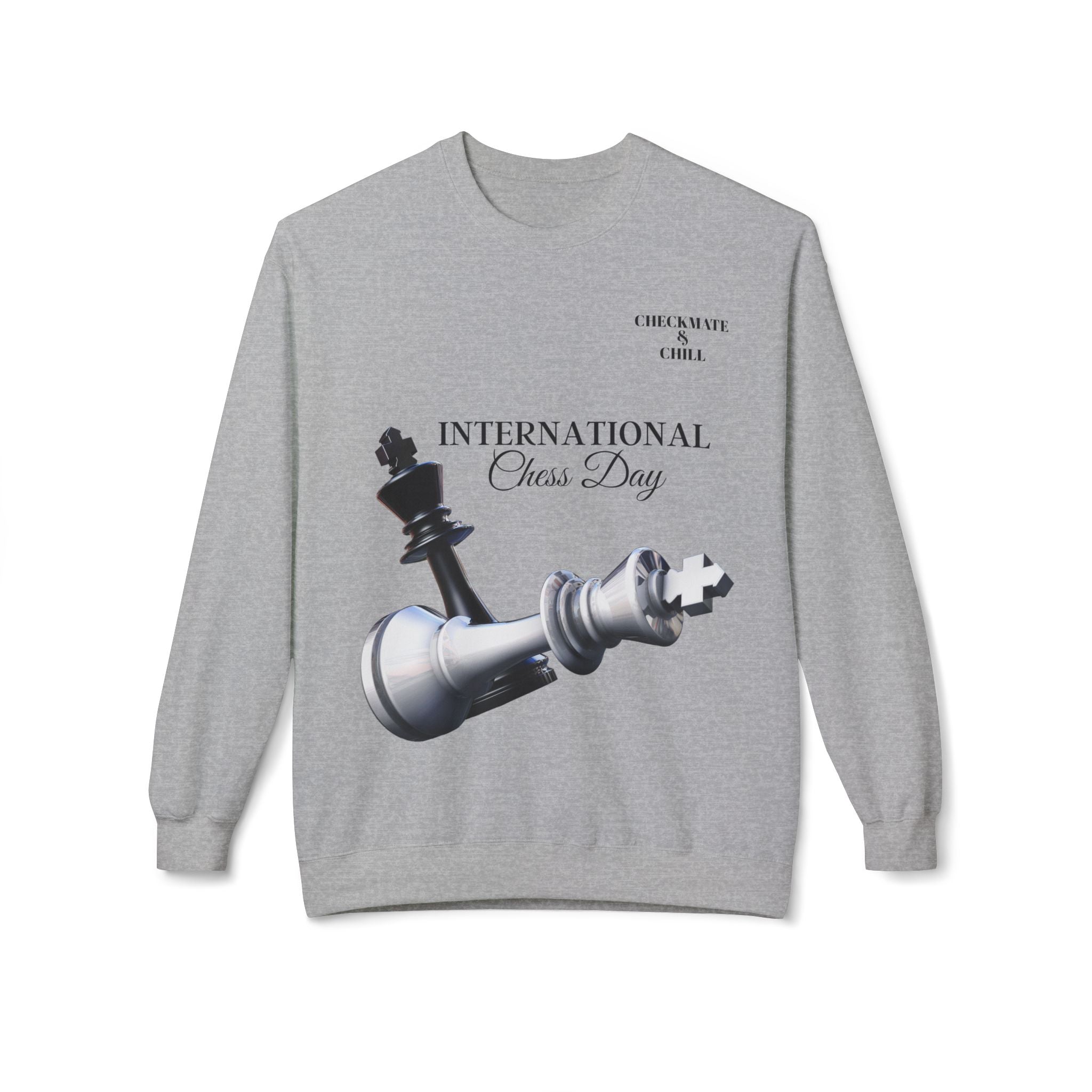 Chess Day Sweatshirt | Unisex Crewneck for Chess Lovers - Checkmate & Chill 