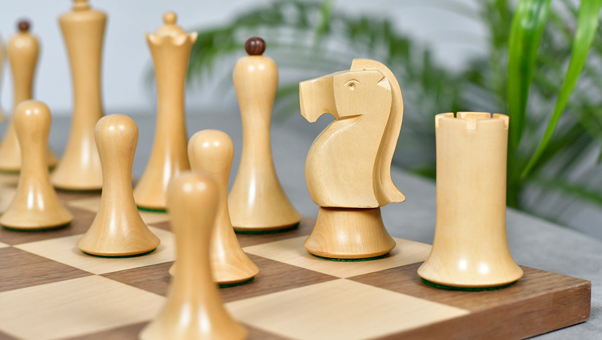 Soviet-Style Chess Set – 3.7” Sheesham Pieces & Walnut Maple Board