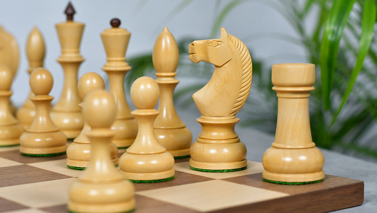 1930s Leningrad Schoolboy Chess Set – 4.2'' Sheesham Pieces