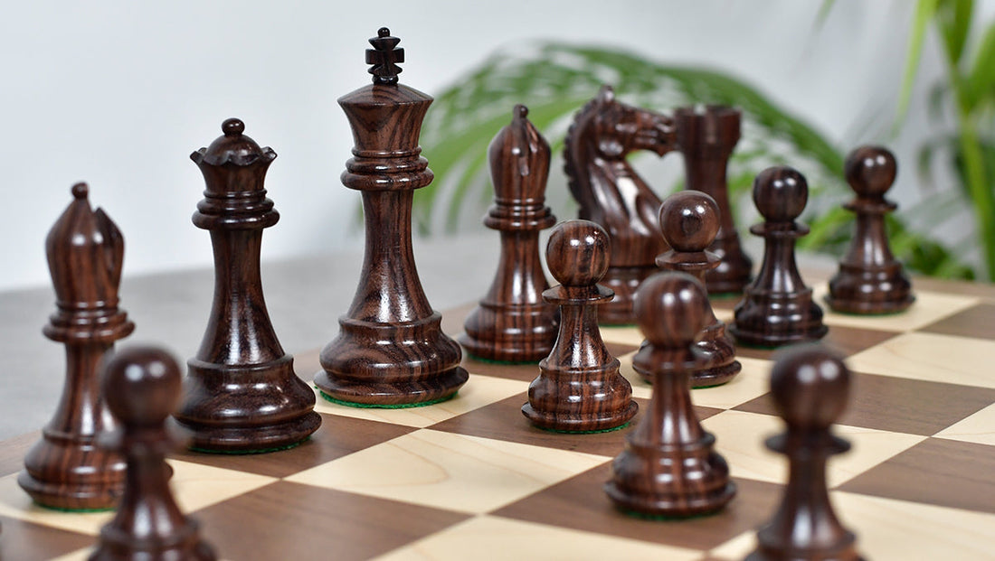 Fierce Knight Staunton Set – 4.1” King, Rosewood & Boxwood
