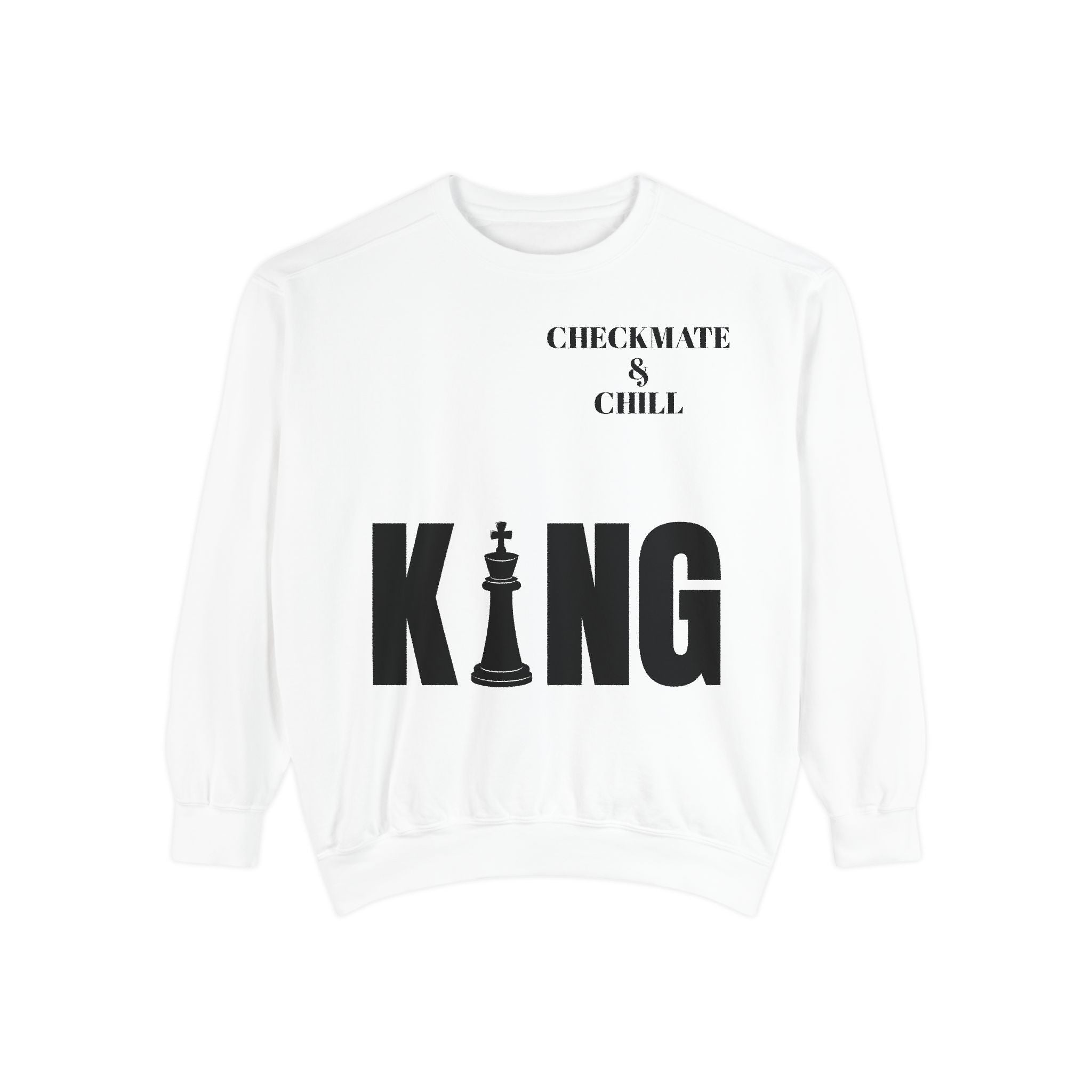 Chess Enthusiast Sweatshirt with Playful Design - Checkmate & Chill 