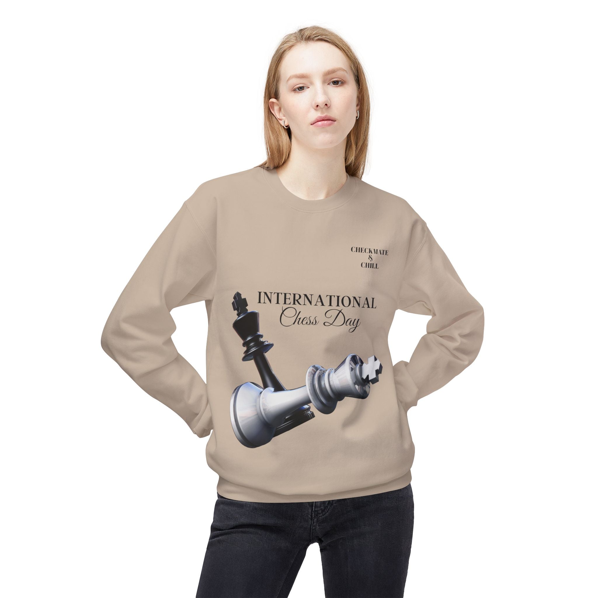 Chess Day Sweatshirt | Unisex Crewneck for Chess Lovers - Checkmate & Chill 