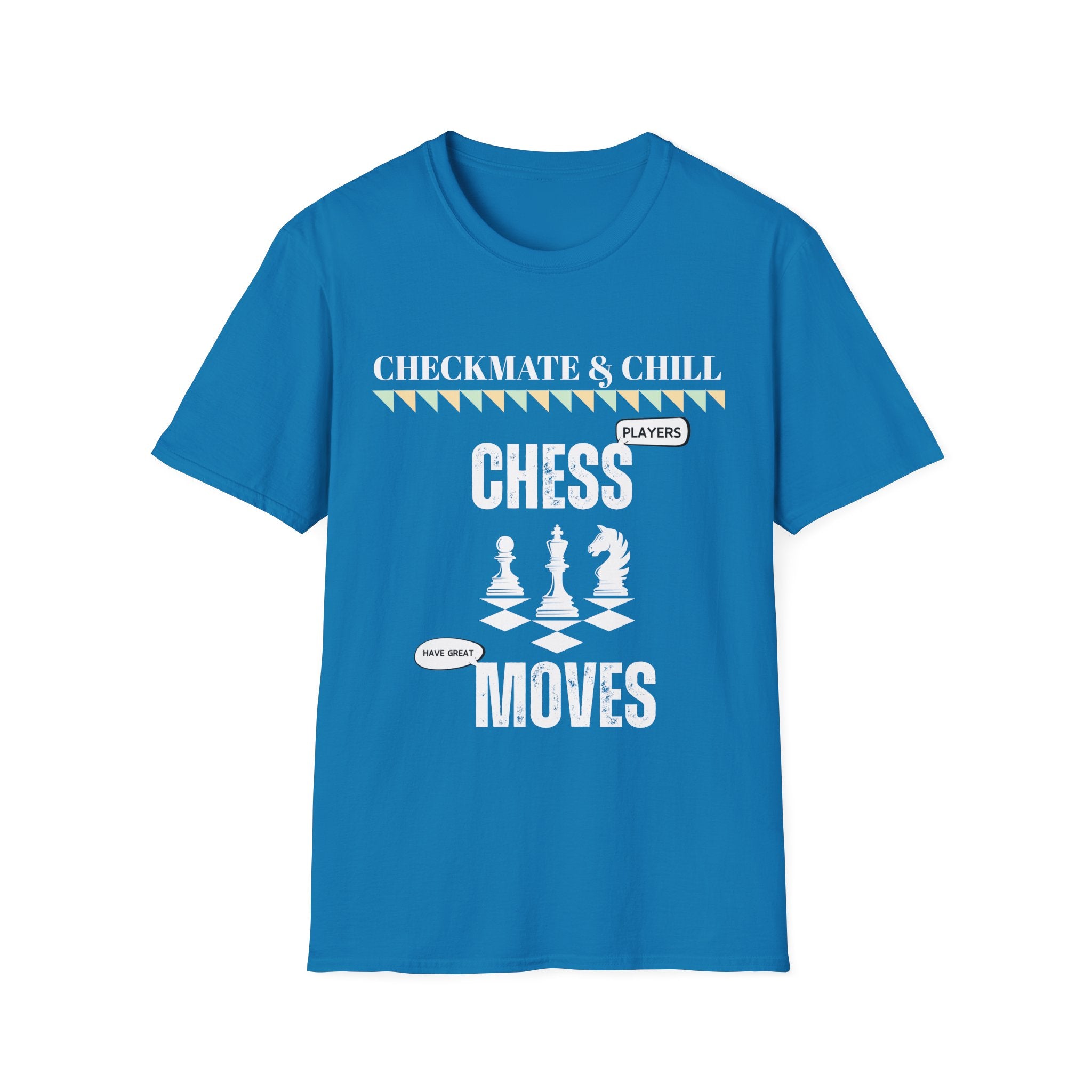 Unisex Softstyle T-Shirt for Casual Gatherings and Game Nights - Checkmate & Chill 