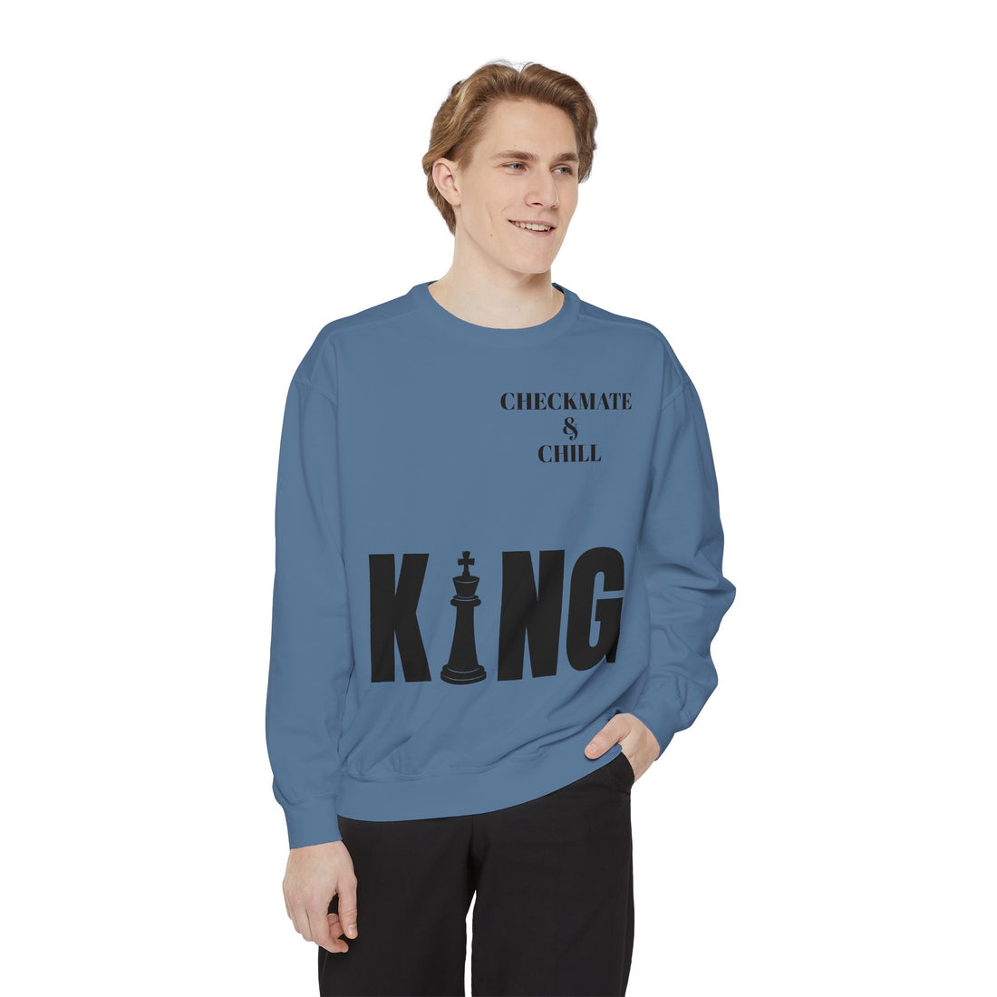 Chess Enthusiast Sweatshirt with Playful Design - Checkmate & Chill 