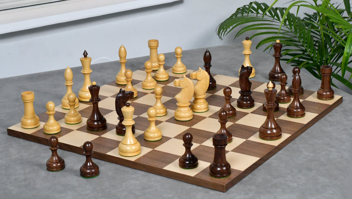 1930s Leningrad Schoolboy Chess Set – 4.2'' Sheesham Pieces