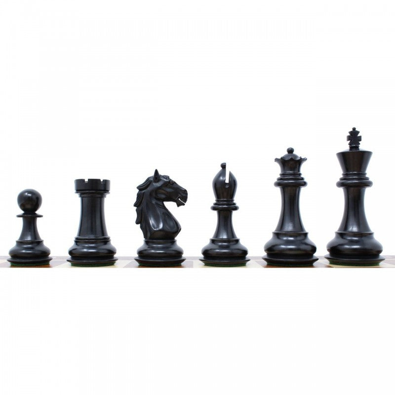 Alban Staunton 4" Schachfiguren – gebeiztes & naturfarbenes Buchsbaumholz